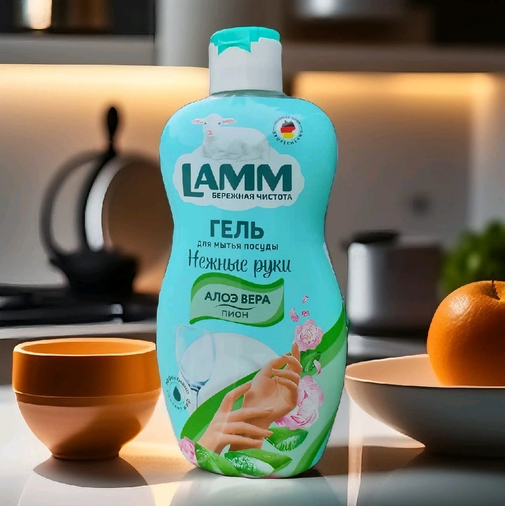 Средство для мытья посуды LAMM Алоэ вера + Пион 450мл