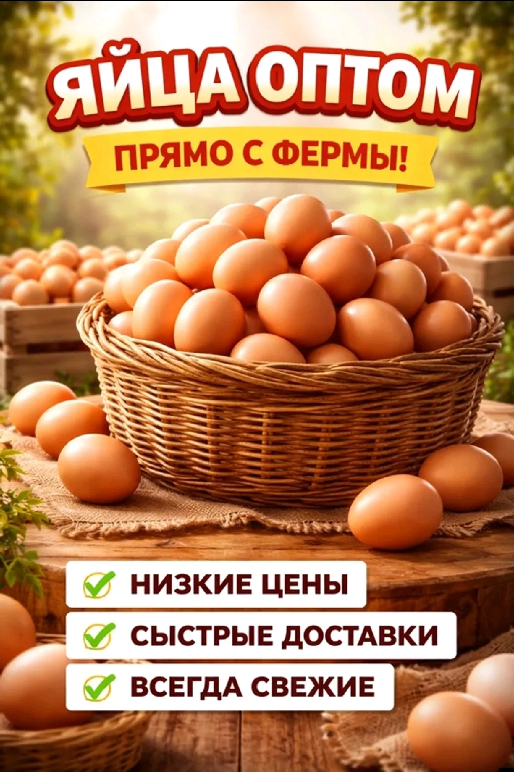 Куриные яйца оптом | Бесплатная доставка по КР